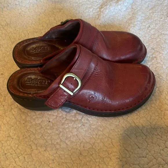 Born Avoca leather mules size 6