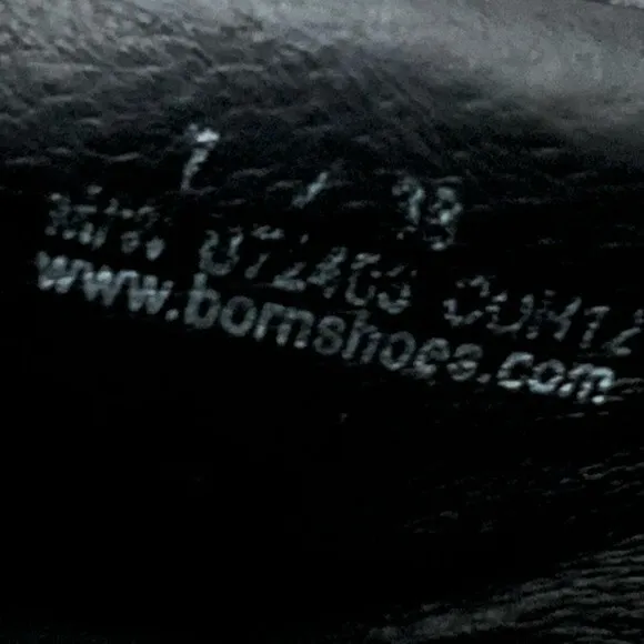 Born Women’s Clog Moccasin Block Heels Black Leather Size 7 Børn Logo