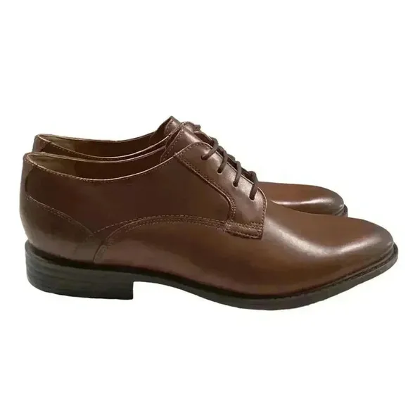 Bostonian Garvan Plain Mens 13 M Oxford Dress Shoes Brown Leather NEW