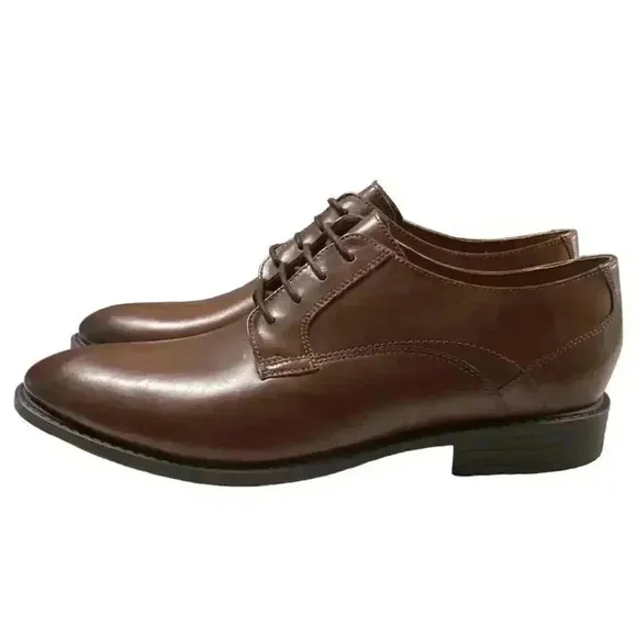 Bostonian Garvan Plain Mens 13 M Oxford Dress Shoes Brown Leather NEW