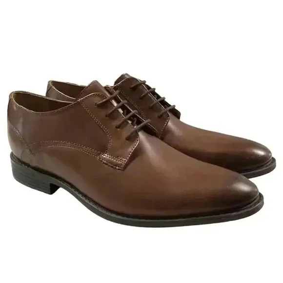 Bostonian Garvan Plain Mens 13 M Oxford Dress Shoes Brown Leather NEW
