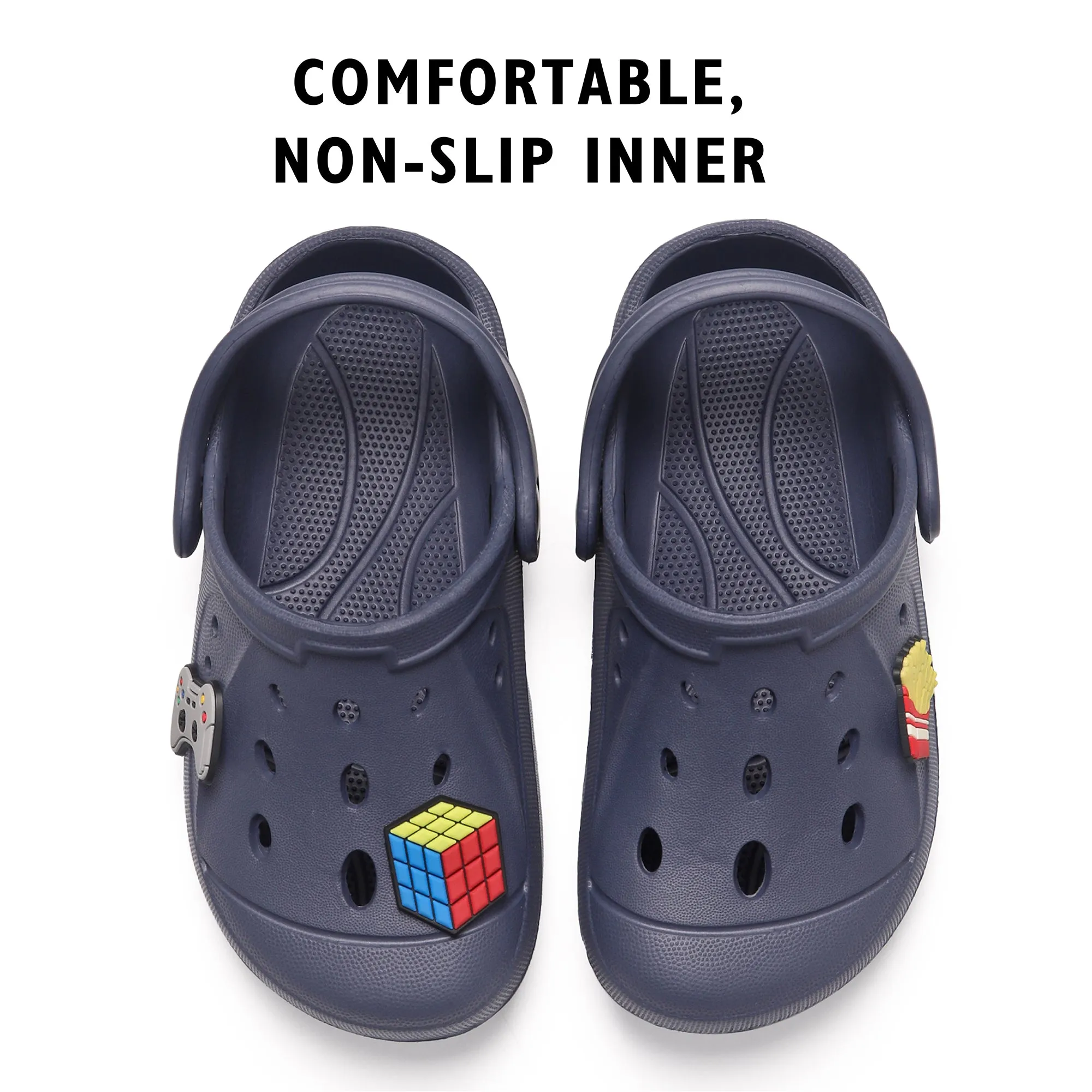 Boys Navy Clogs