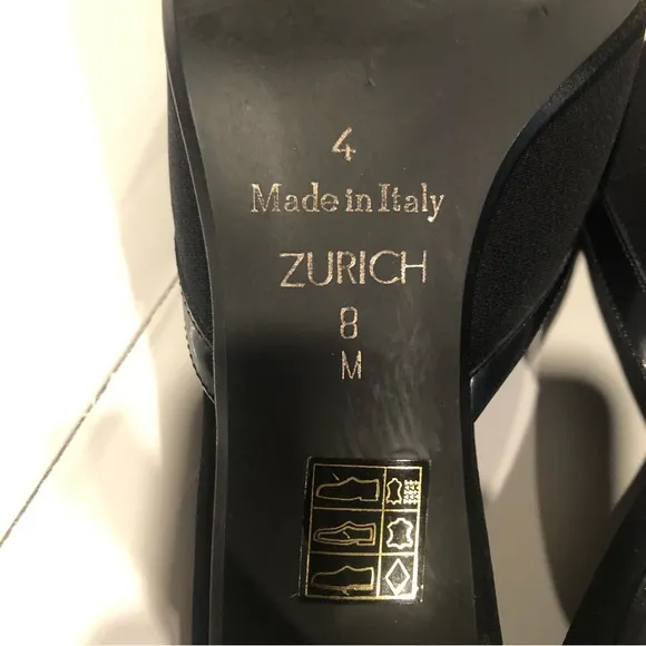 Brighton Black Leather Pointed Toe Mules, 8M