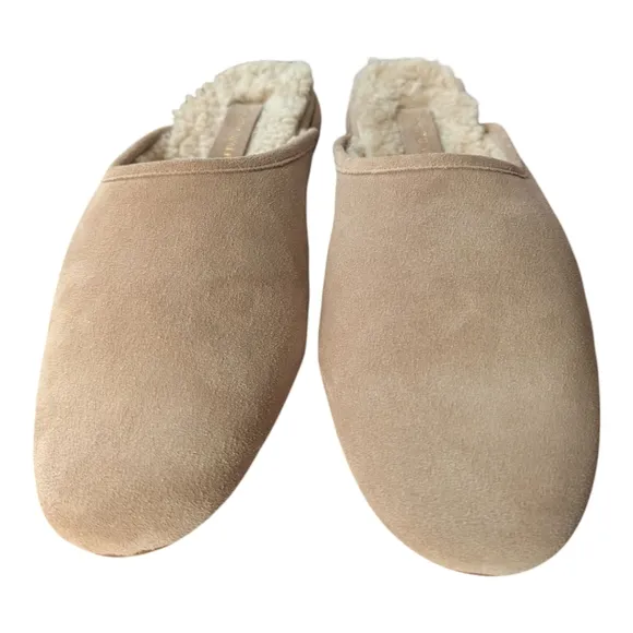 Brochu Walker The Soho Mule Slip-On Shoes Shearling Suede Quiet Luxury Size 8