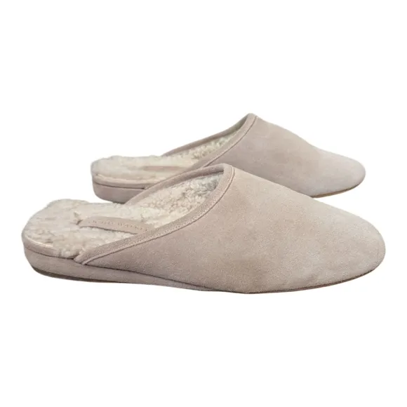 Brochu Walker The Soho Mule Slip-On Shoes Shearling Suede Quiet Luxury Size 8