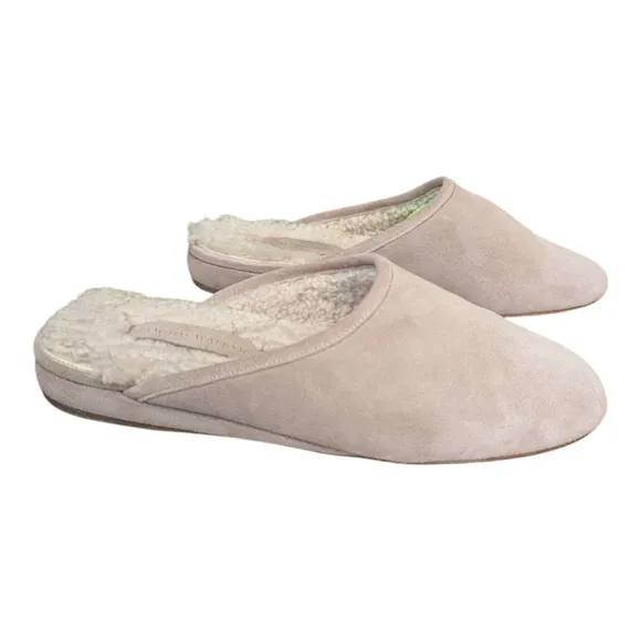 Brochu Walker The Soho Mule Slip-On Shoes Shearling Suede Quiet Luxury Size 8