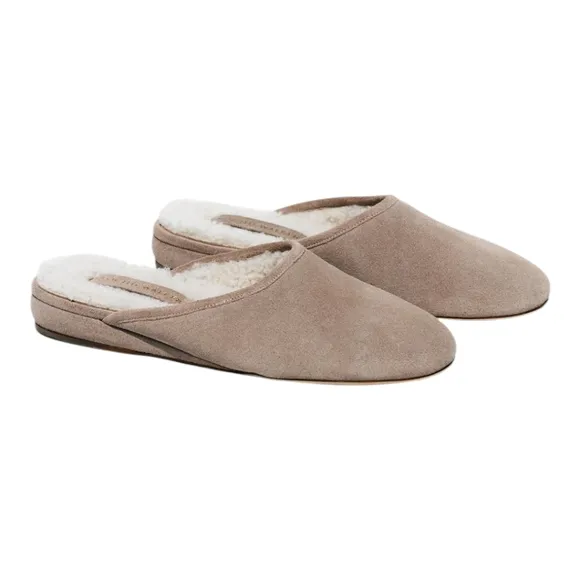 Brochu Walker The Soho Mule Slip-On Shoes Shearling Suede Quiet Luxury Size 8