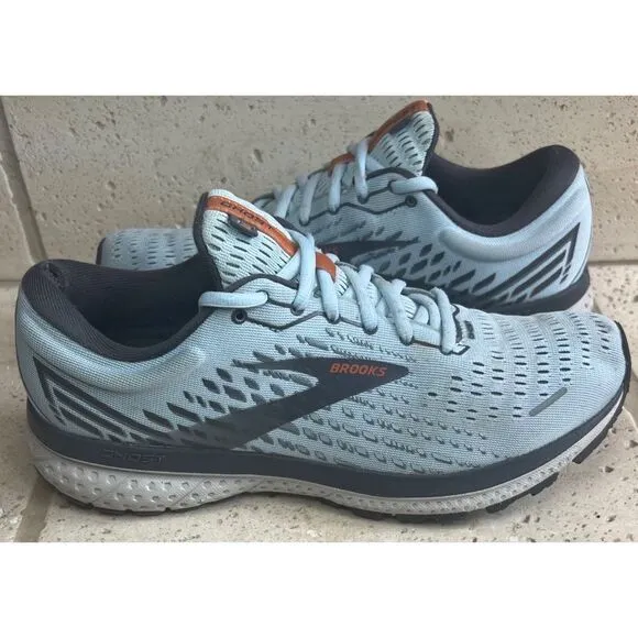 Brooks Ghost 13 Road-Running Sneakers Size 9.5 Athletic Shoes Light Blue/Grey