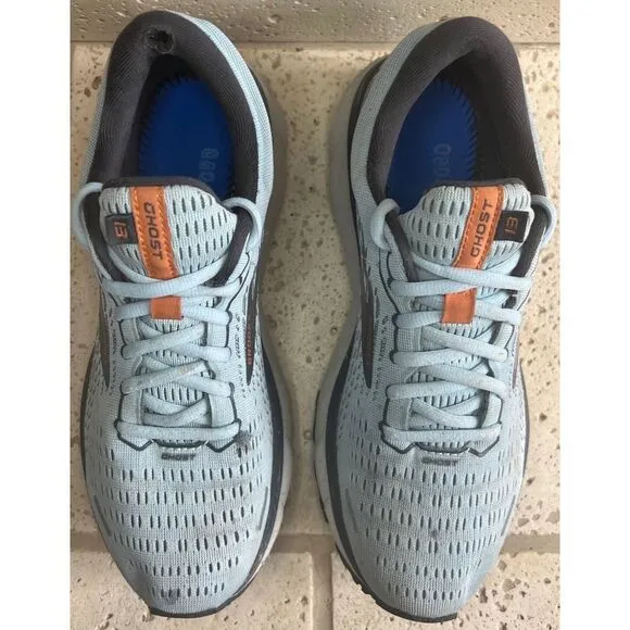Brooks Ghost 13 Road-Running Sneakers Size 9.5 Athletic Shoes Light Blue/Grey