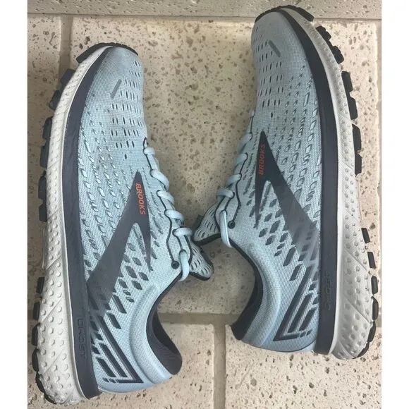 Brooks Ghost 13 Road-Running Sneakers Size 9.5 Athletic Shoes Light Blue/Grey