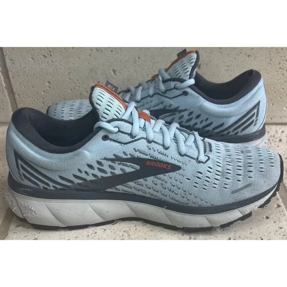 Brooks Ghost 13 Road-Running Sneakers Size 9.5 Athletic Shoes Light Blue/Grey