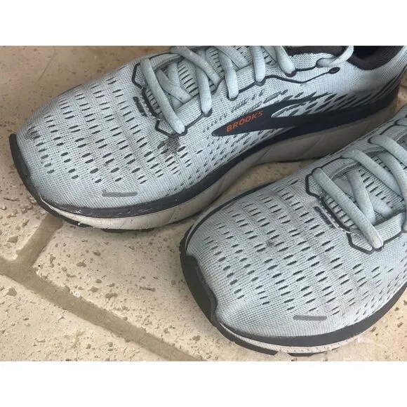 Brooks Ghost 13 Road-Running Sneakers Size 9.5 Athletic Shoes Light Blue/Grey