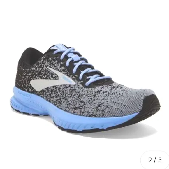 Brooks Launch 6 energy neutral Athletic Shoes - Black grey and periwinkle Blue