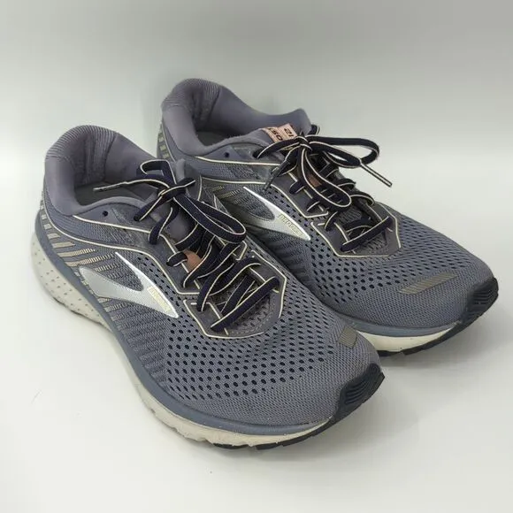 Brooks Women's Ghost 12 Grey Silver Lilac Running Shoes Cushion Neutral 9.5 B