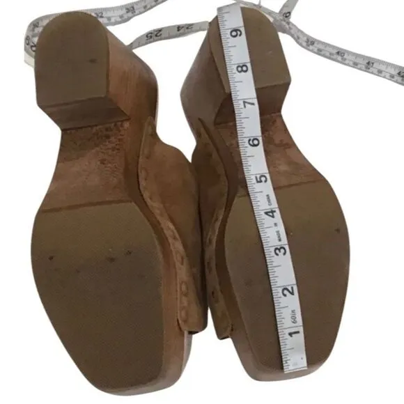Brown Suede Clogs, Square-toe, Sam Edelman, Size 8.5