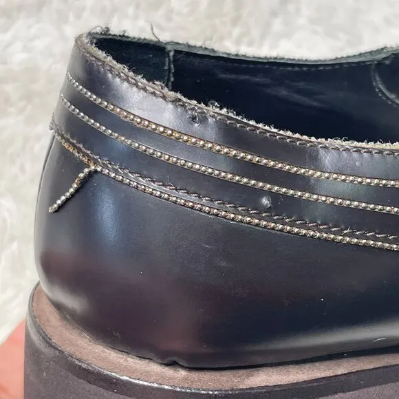 Brunello Cucinelli Women’s Dark Brown Lace Up Oxfords Leather Shoes Size 38