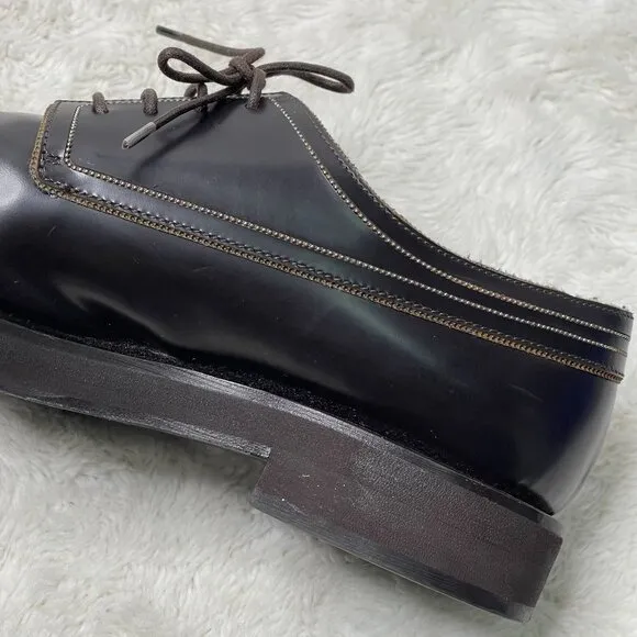 Brunello Cucinelli Women’s Dark Brown Lace Up Oxfords Leather Shoes Size 38
