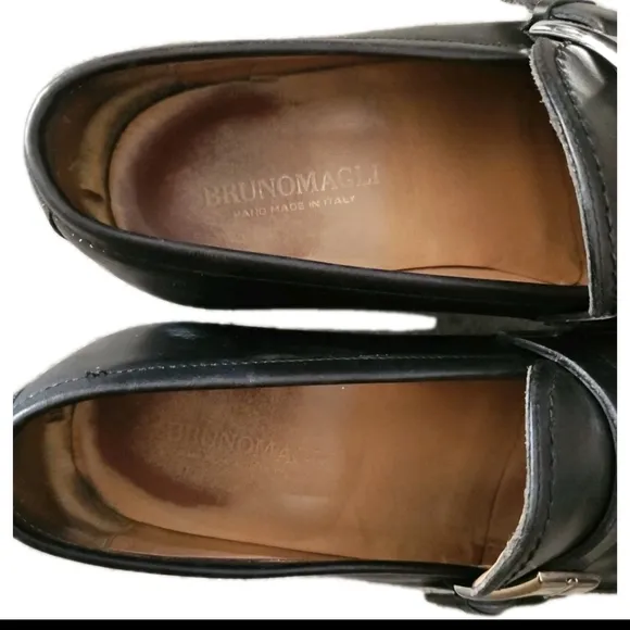 Bruno Magli Mens Black Italian Leather Loafer 8
