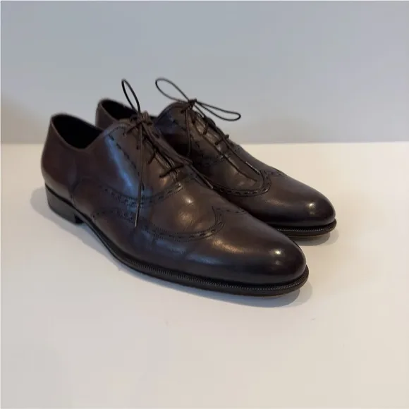 Bruno Magli Men's Bowman Wingtip Oxfords Classic Brown Leather Shoes