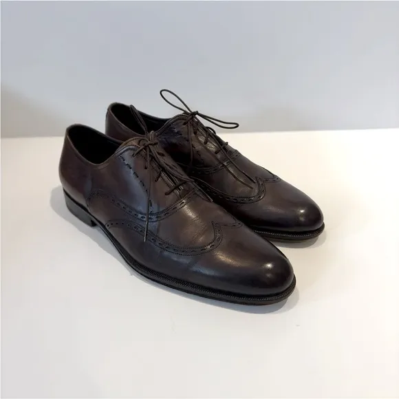 Bruno Magli Men's Bowman Wingtip Oxfords Classic Brown Leather Shoes