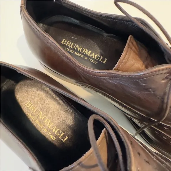 Bruno Magli Men's Bowman Wingtip Oxfords Classic Brown Leather Shoes