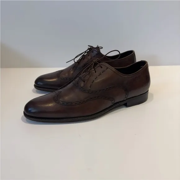 Bruno Magli Men's Bowman Wingtip Oxfords Classic Brown Leather Shoes
