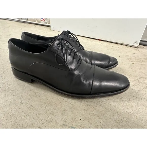 Bruno Magli Mens Leather Oxford Dress Shoes Lace Up Formal Black Size 40 US 10