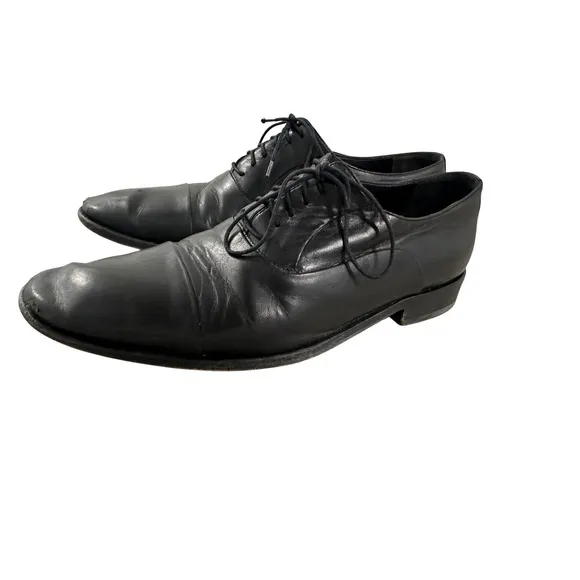 Bruno Magli Mens Leather Oxford Dress Shoes Lace Up Formal Black Size 40 US 10