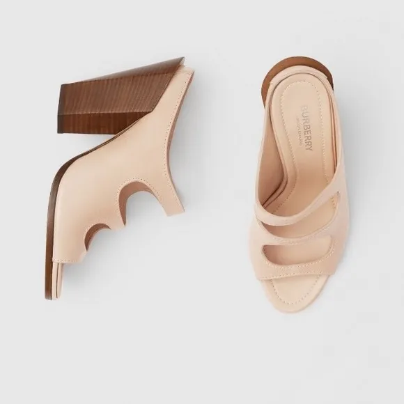 Burberry Cut-out Detail Leather Mules