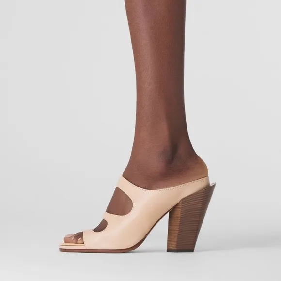 Burberry Cut-out Detail Leather Mules