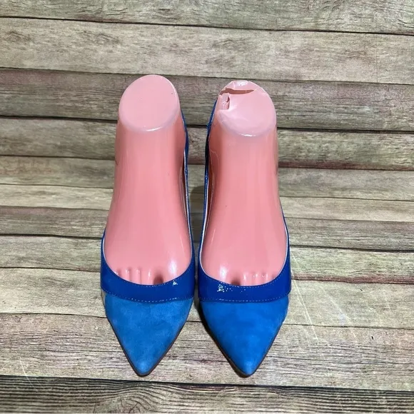 Butter Blue Patent Leather Pointed Heels