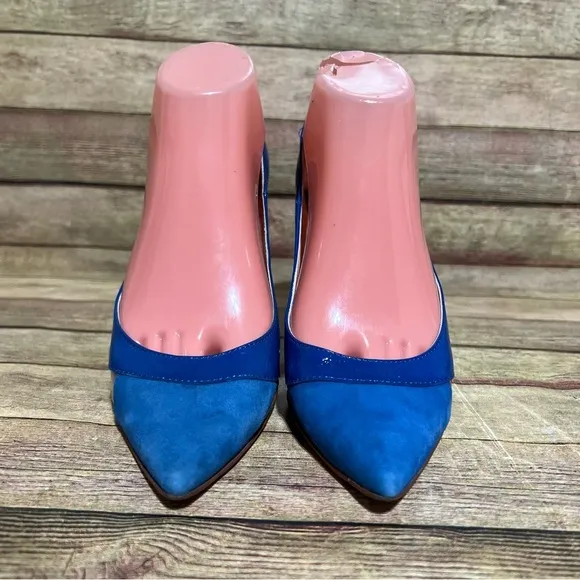 Butter Blue Patent Leather Pointed Heels