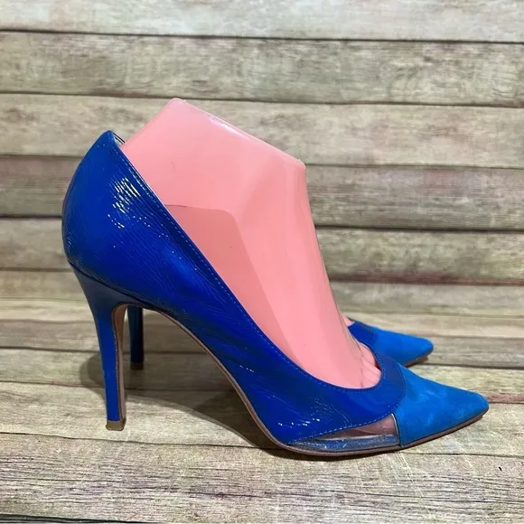 Butter Blue Patent Leather Pointed Heels