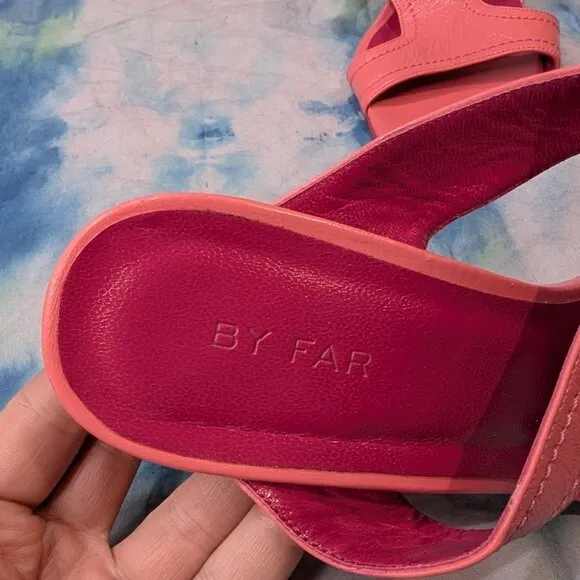 By Far Pink open Toe Mules Women Size 36