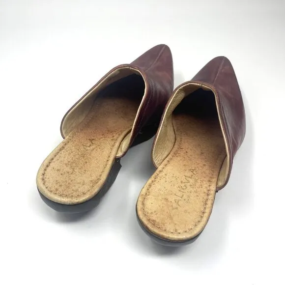 Caligula Burgundy Leather Clogs Size 38 8