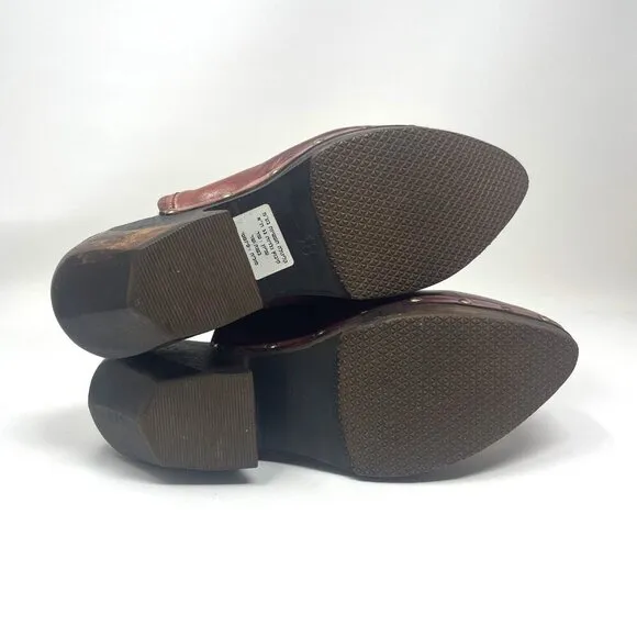 Caligula Burgundy Leather Clogs Size 38 8
