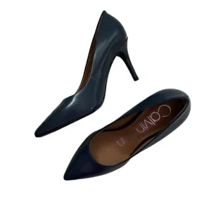 Calvin Klein Gayle navy leather pumps