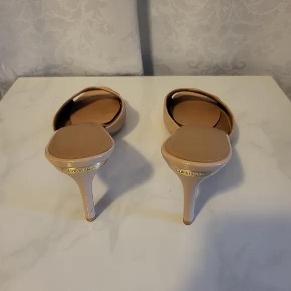 Calvin Klein Slide Sandals, Women Size 10,Color Tan, Heeled, Open toe, Casual