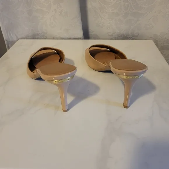 Calvin Klein Slide Sandals, Women Size 10,Color Tan, Heeled, Open toe, Casual