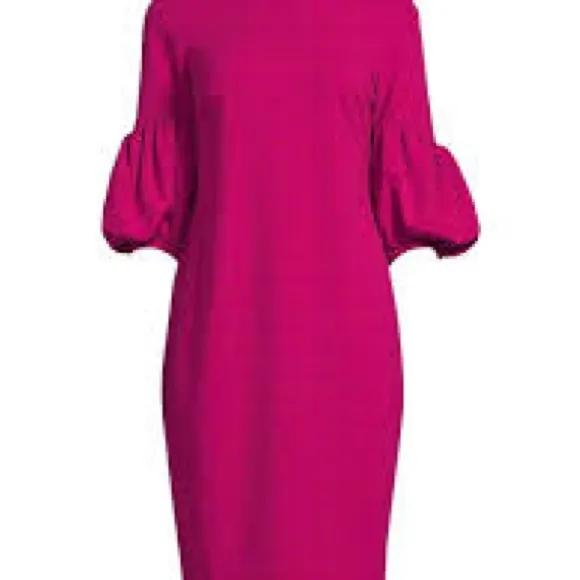 CALVIN KLEINPuff-sleeve Sheath DressIn Boysenberry Size 10 puff sleeves