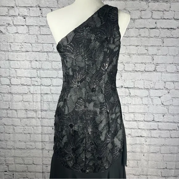 Carmen Marc Valvo Infusion One-Shoulder Sequin Dress 6