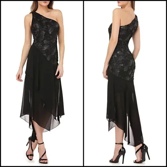 Carmen Marc Valvo Infusion One-Shoulder Sequin Dress 6