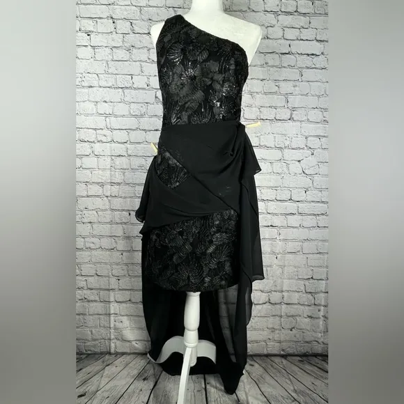 Carmen Marc Valvo Infusion One-Shoulder Sequin Dress 6