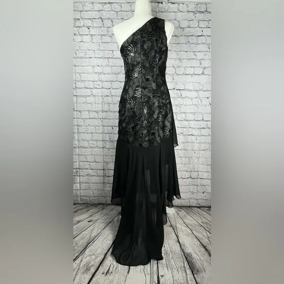 Carmen Marc Valvo Infusion One-Shoulder Sequin Dress 6