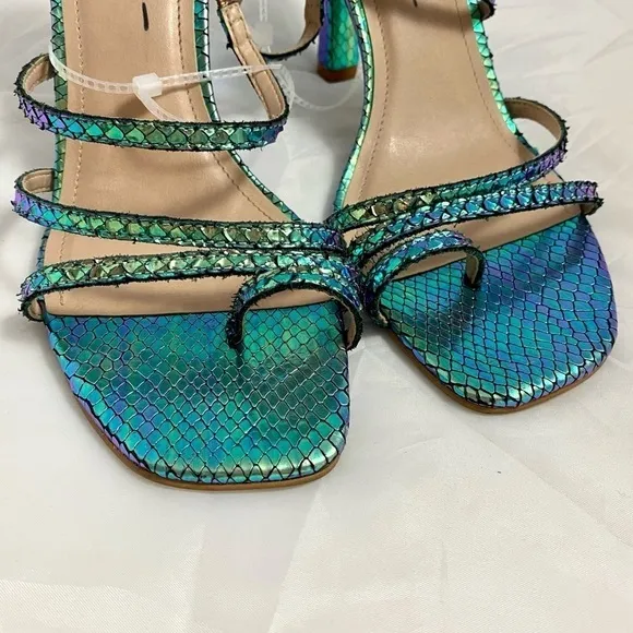 Carvela Kurt Geiger Goddess sandal with iridescent sequins snake embossed