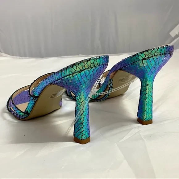 Carvela Kurt Geiger Goddess sandal with iridescent sequins snake embossed
