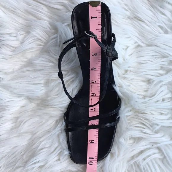 CASADEI Black Leather Strappy Heels