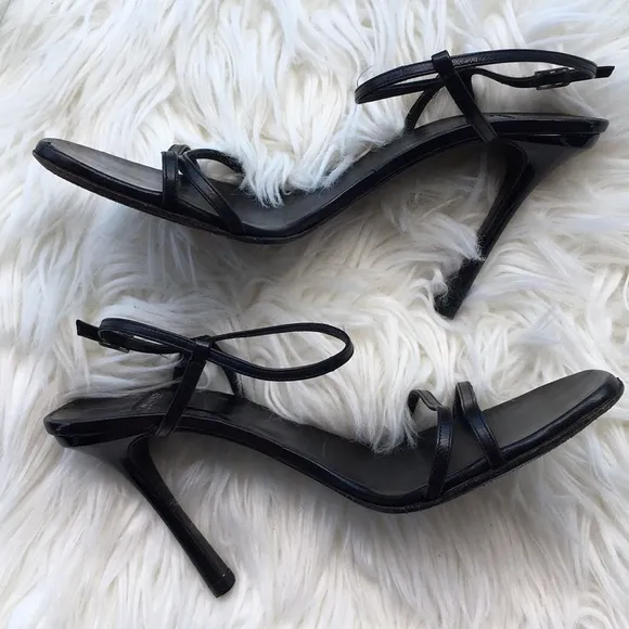 CASADEI Black Leather Strappy Heels
