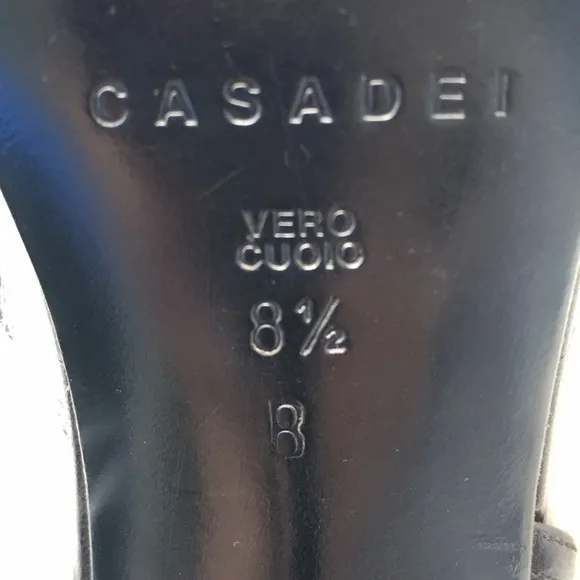 CASADEI Black Leather Strappy Heels