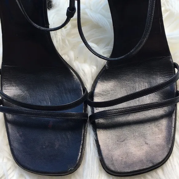 CASADEI Black Leather Strappy Heels